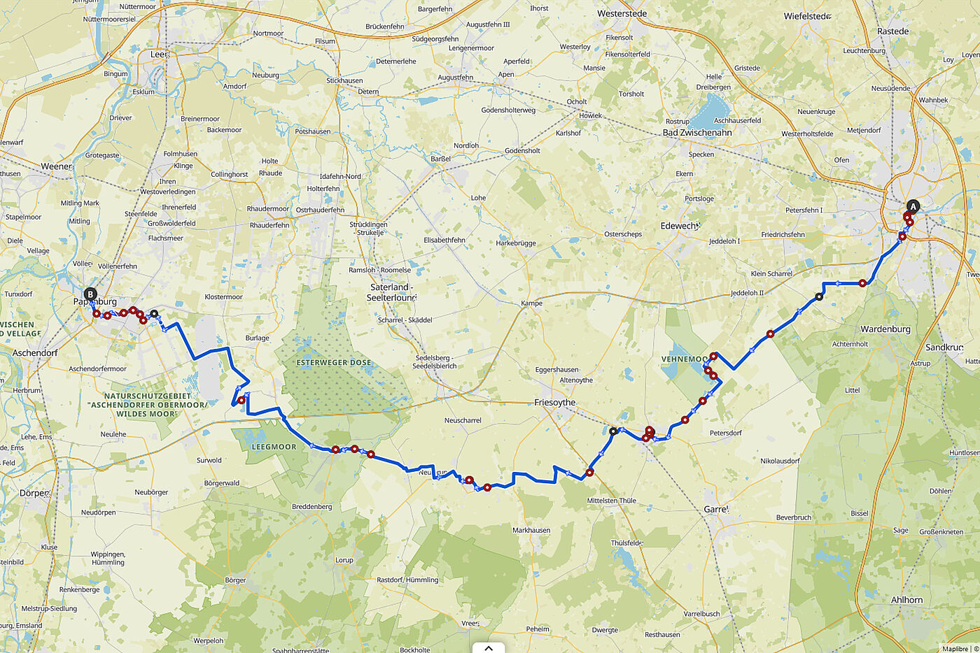 Oldenburg - Papenburg: Route 1
