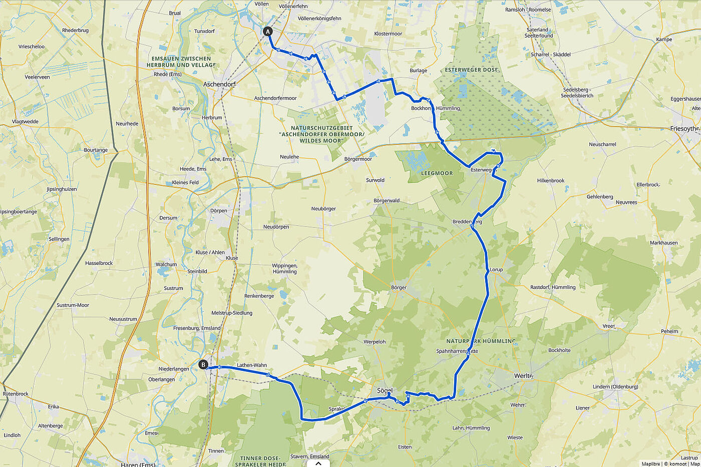 Die Tour im Ganzen. Zum Download die GPX-Datei in der blauen Infobox anklicken! Die Tour im Ganzen. Zum Download die GPX-Datei in der blauen Infobox anklicken!