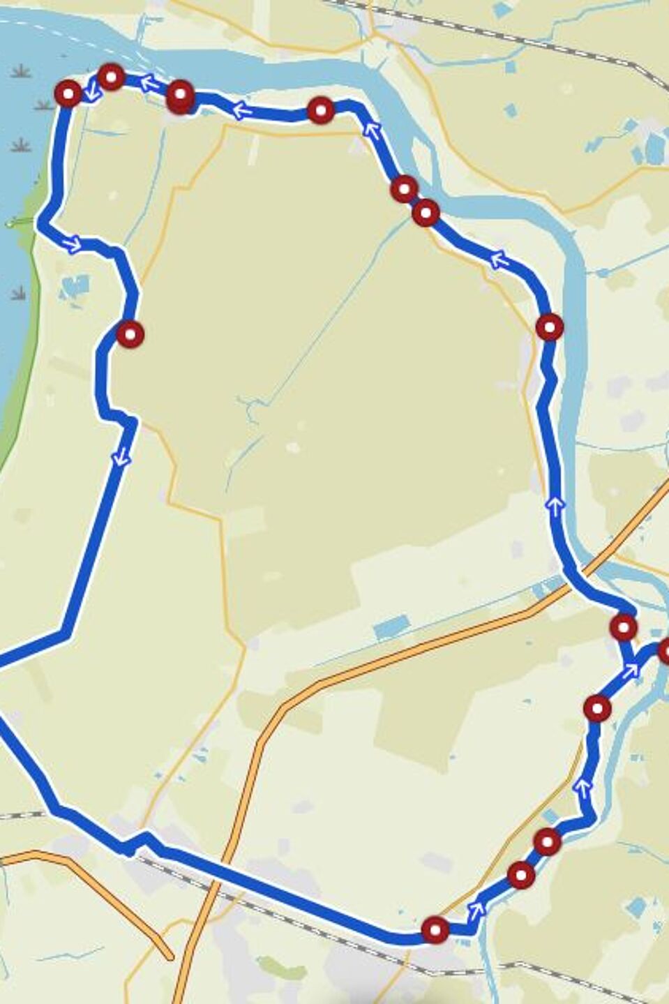 Route Leer - Wynhamster Kolk Tourverlauf auf der Komoot-Karte