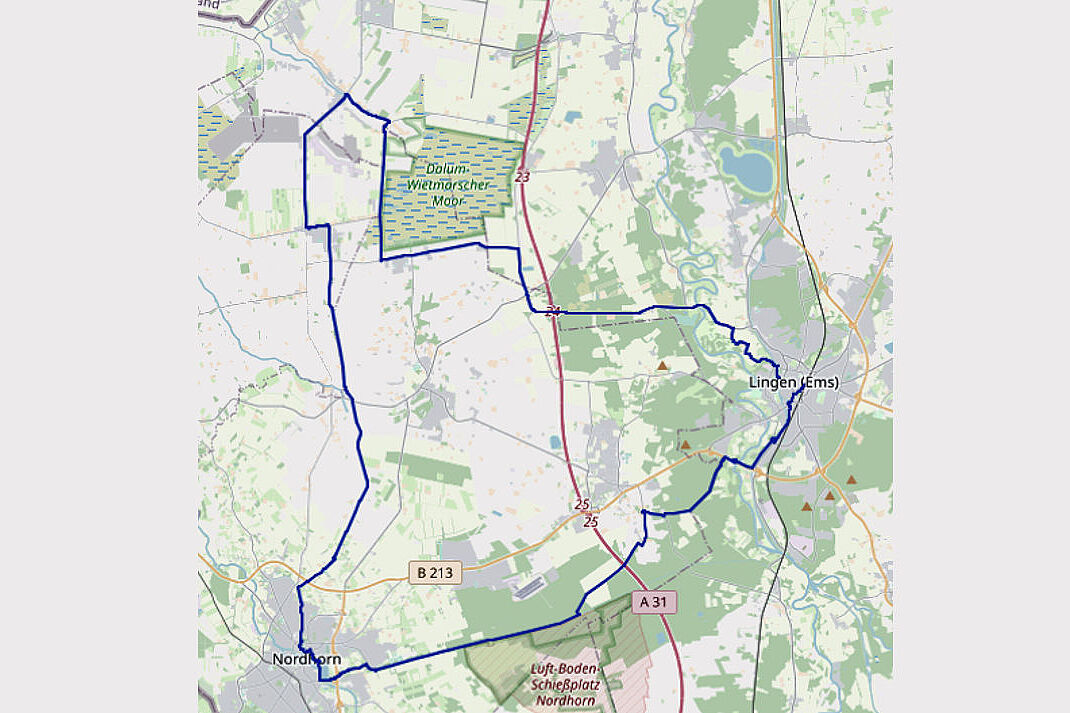 GPX-Karte der Tour "Kanäle und Moore"