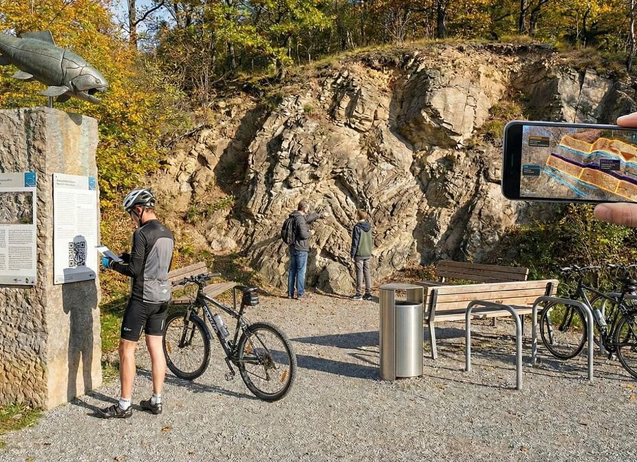 Illustration einer Erlebnisstation an der Ozeanroute Illustration einer Erlebnisstation an der Ozeanroute