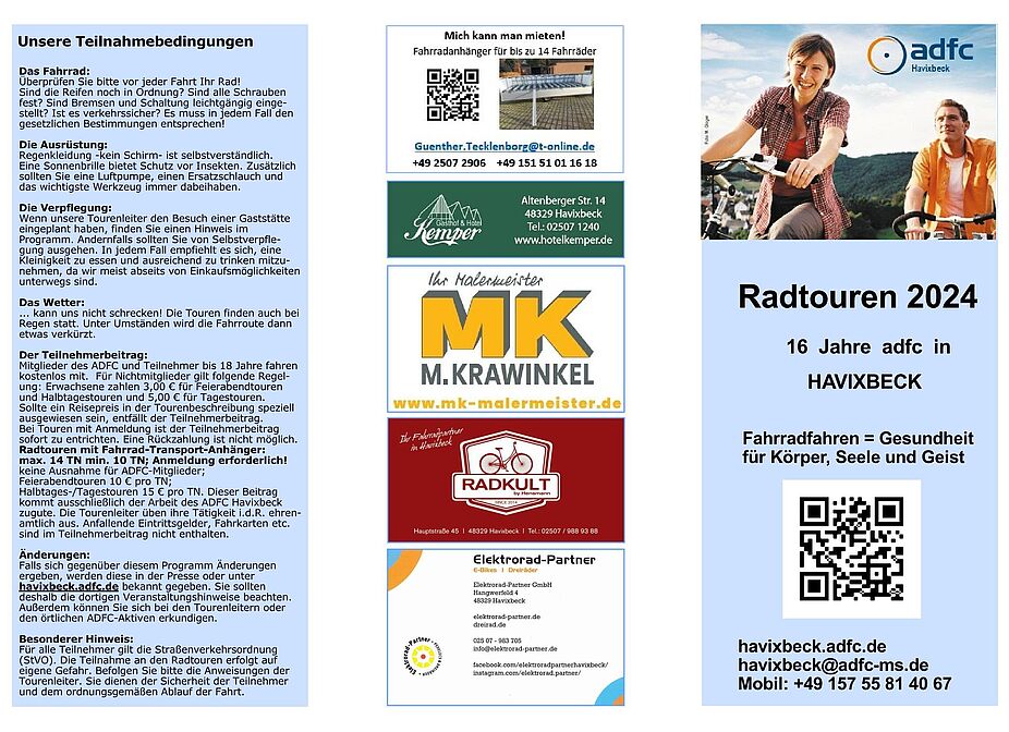 RTP_2024_S_1 Bild von Außenseite Radtourenprogramm 2024 Havixbeck